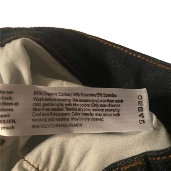 Eileen Fisher Womens Organic Cotton Skinny Jeans Dark Wash Size 0 Mid-Rise - Picture 6 of 7